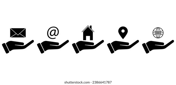 Gesture isolated on white background with clipping path, helping hand outstretched for salvation,internet, house, letter, internet