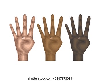 gesture language hand vector body arm sign finger part model anatomy collection skin human idea up