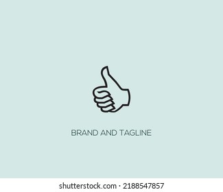 El gesto de Me Gusta. Mano mostrando el pulgar sobre fondo blanco. Ilustración dibujada a mano por el vector