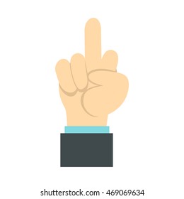 Gesture with middle finger icon in flat style isolated on white background. Gestural symbol