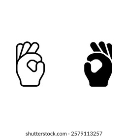 Gesture okay icon set color editable