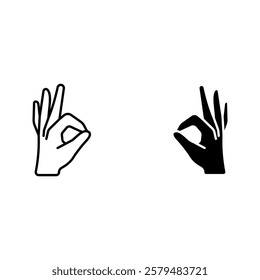 Gesture okay icon set color editable