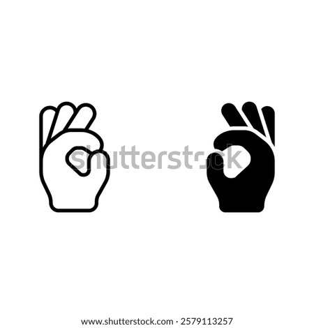Gesture okay icon set color editable