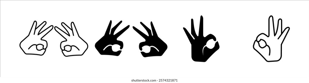 Gesture okay line and glyph icon, e commerce and marketing, best choice sign vector graphics, a linear pattern on a white background, eps 10.