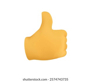 Gesture Okay or thumb up emoji 3D illustration. Like emoticon on white background. 3d style design of approval emoji for social media message