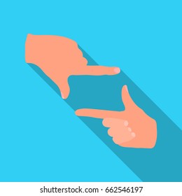 Gesture of the operator.Making movie single icon in flat style vector symbol stock illustration web.