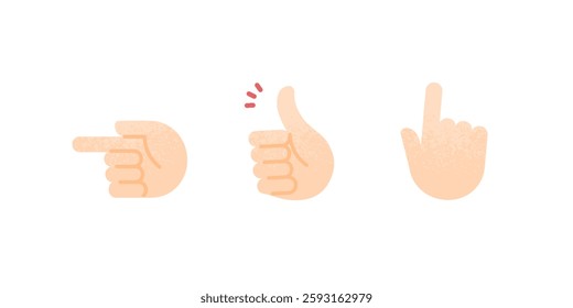 Gesture of pointing and high appreciation. Simple and cute hand sign vector design.