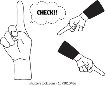gesture of pointing with index finger 