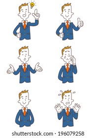 Gesture and pose of the six types of male students