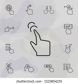Gesture, push, finger icon. Universal set of touch gesture for website design and development, app development