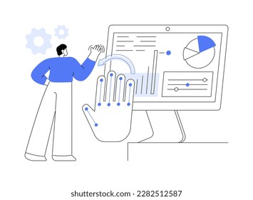 Gesture recognition abstract concept vector illustration. Remote gesture commands, hands-free control, kinetic sensor, movement recognition and analysis, motion sensing device abstract metaphor.