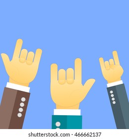 Gesture rock hand. Business concept illustration