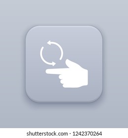 Gesture screen rotation, Gesture screen twist gray vector button with white icon on gray background, EPS 10