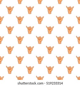 Gesture shaka pattern. Cartoon illustration of gesture shaka vector pattern for web