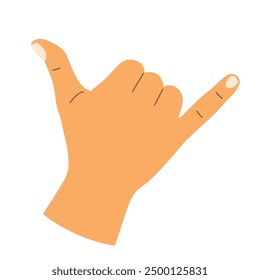 gesture of shake, hang loose symbol, related to surf culture- vector illustration 