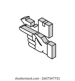 gesture show delivery direction isometric icon vector. gesture show delivery direction sign. isolated symbol illustration
