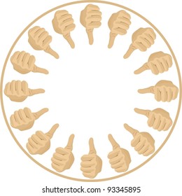 Gesture signifying approval. The illustration on a white background.