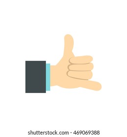 Gesture surfing icon in flat style isolated on white background. Gestural symbol