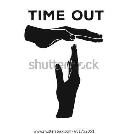 Gesture of a time out.Basketball single icon in black style vector symbol stock illustration web.