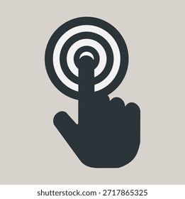 Icono azul del control táctil del gesto