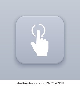 Gesture touch hold, Gesture hold for 5 seconds gray vector button with white icon on gray background, EPS 10