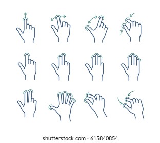 Gesture Touch Icons For A Mobile Application Manual. User Interface Gesture Icon Set.