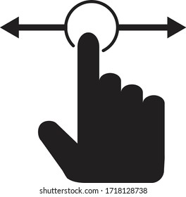 gesture touch slide icon on white background. flat style. hand swipe icon for your web site design, logo, app, UI. finger swipe symbol. finger touch sign. 