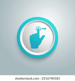 Icono azul del Vector de la diapositiva del tacto del gesto