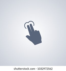 Gesture touching two fingers Click flat icon on gray background