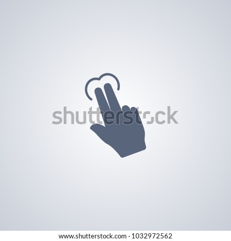 Gesture touching two fingers Click flat icon on gray background