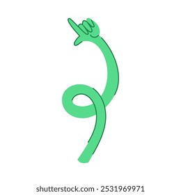 Gesto de manos retorcidas de dibujos animados. movimiento de expresión, abstracto surrealista, forma gesto de tensión signo de manos retorcidas. símbolo aislado Ilustración vectorial