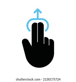 Gesture two finger swipe up on the screen or technology interface screen, Vector, Illustration.