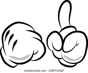 gesture up, two hands, black and white illustration