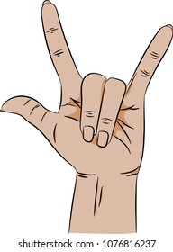 Gesture vector illustration rock