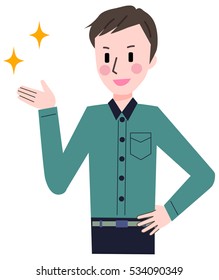 A gesture of a young man