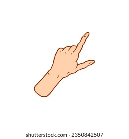  Gestures arms stop, palm, thumbs up, finger pointer, ok, like and pray or handshake, fist and peace or rock n roll. engraved hand drawn in old sketch style, vintage collection of emotion and signs.