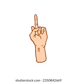  Gestures arms stop, palm, thumbs up, finger pointer, ok, like and pray or handshake, fist and peace or rock n roll. engraved hand drawn in old sketch style, vintage collection of emotion and signs.