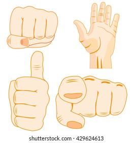 Gestures by hand of the person