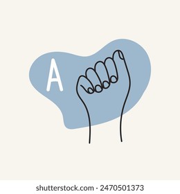 Gestures for the deaf, letter A. English fingerspelling.