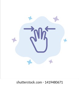 Gestures, Hand, Mobile, Three Fingers Blue Icon on Abstract Cloud Background