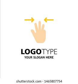 Gestures, Hand, Mobile, Three Fingers Business Logo Template. Flat Color. Vector Icon Template background