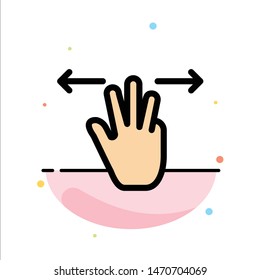 Gestures, Hand, Mobile, Three Fingers Abstract Flat Color Icon Template. Vector Icon Template background