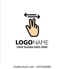 Gestures, Hand, Mobile, Touch Business Logo Template. Flat Color