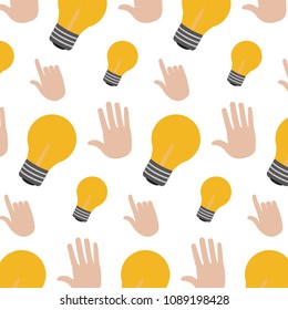gestures hands and bulb energy background