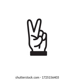 Gestos de mano humana, icono de la paz en el vector de diseño moderno Eps 10