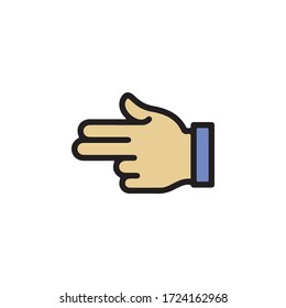 Gestos de mano humana, apuntan al icono izquierdo en el Vector de diseño moderno Eps 10