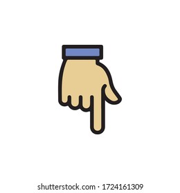 Gestos de mano humana, apuntando icono en el moderno Vector de diseño Eps 10