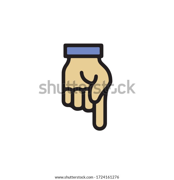 Gestures Human Hand Pointing Down Icon Stock Vector (Royalty Free ...