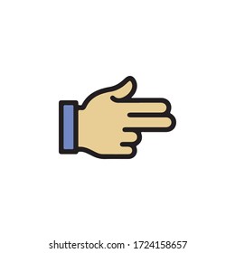 Gestures of Human Hand, Show Towards the Right Icon In Trendy  Design Vector Eps 10