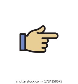 Gestures of Human Hand, Show Towards the Right Icon In Trendy  Design Vector Eps 10